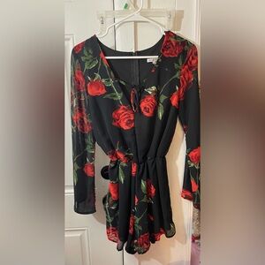 FLOWER BLACK ROMPER